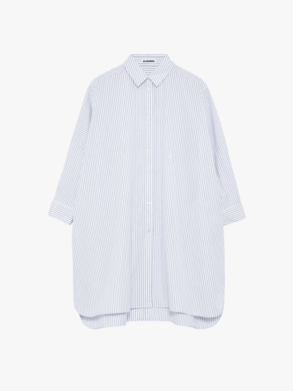 Jil Sander London Stripe Cotton Shirt in Arctic Blue