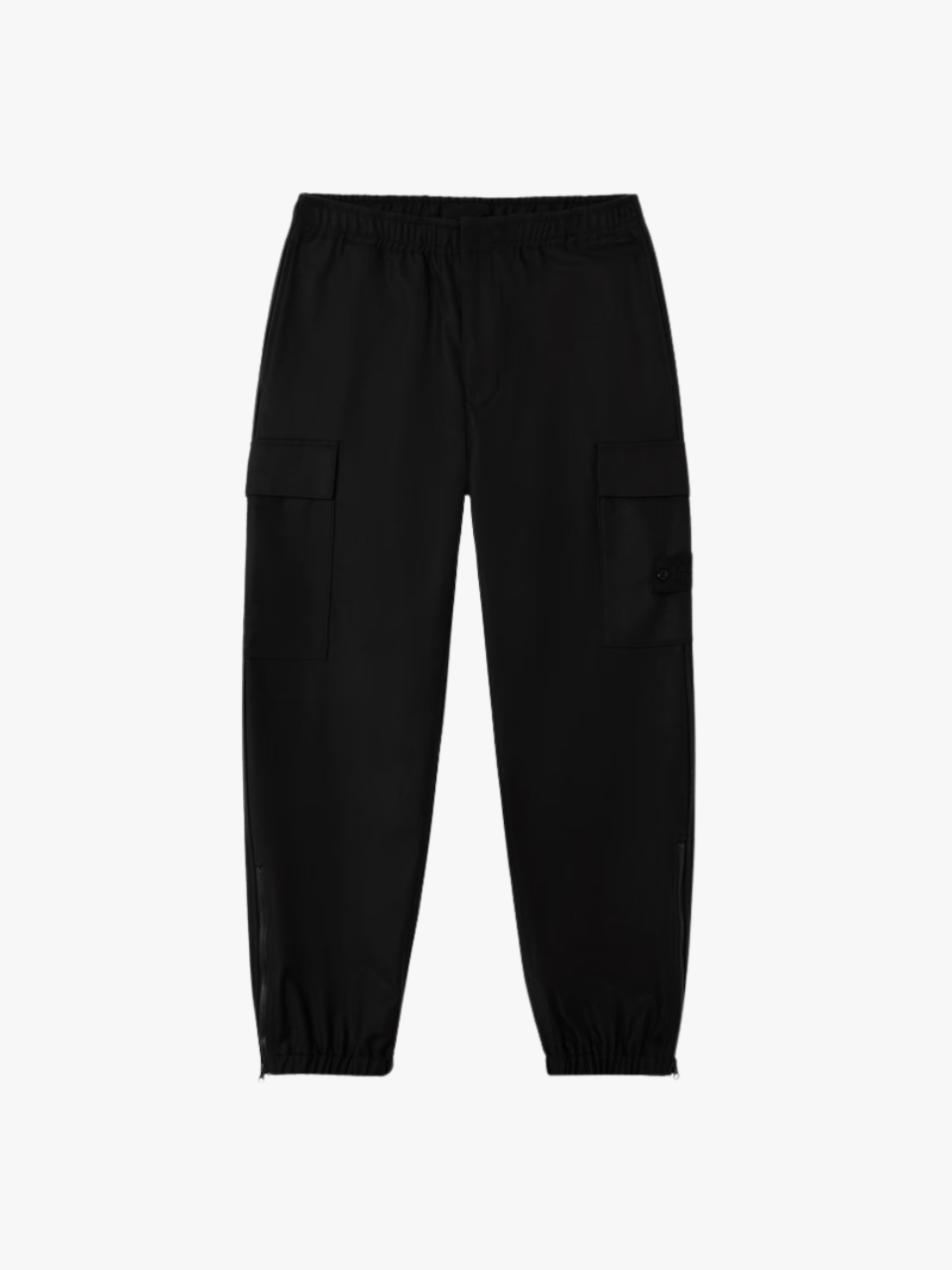 Stone Island Ghost Cargohose aus kardiertem Woll-Nylon-Flanell Schwarz Herren
