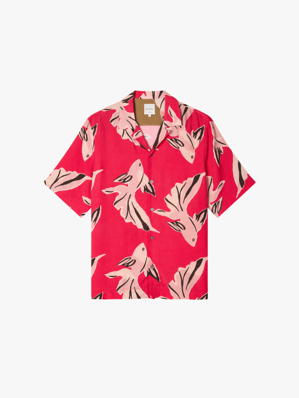 Paul Smith Pink Le Peche Fish Print Viscose Pink Herren‑Hemd