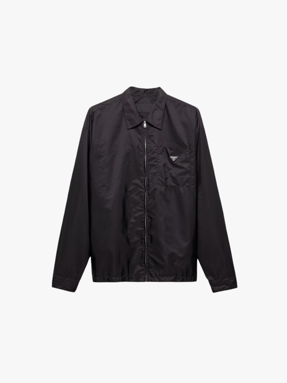 Prada Re-Nylon Reißverschlusshemd Schwarz Herren Hemd