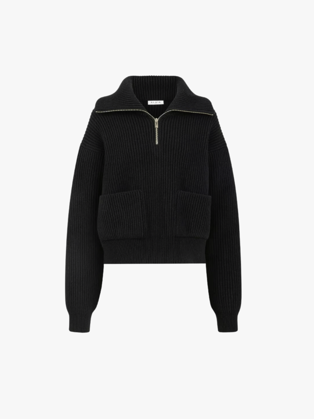 Alaïa Trucker-Pullover aus Kaschmir Schwarz Damen