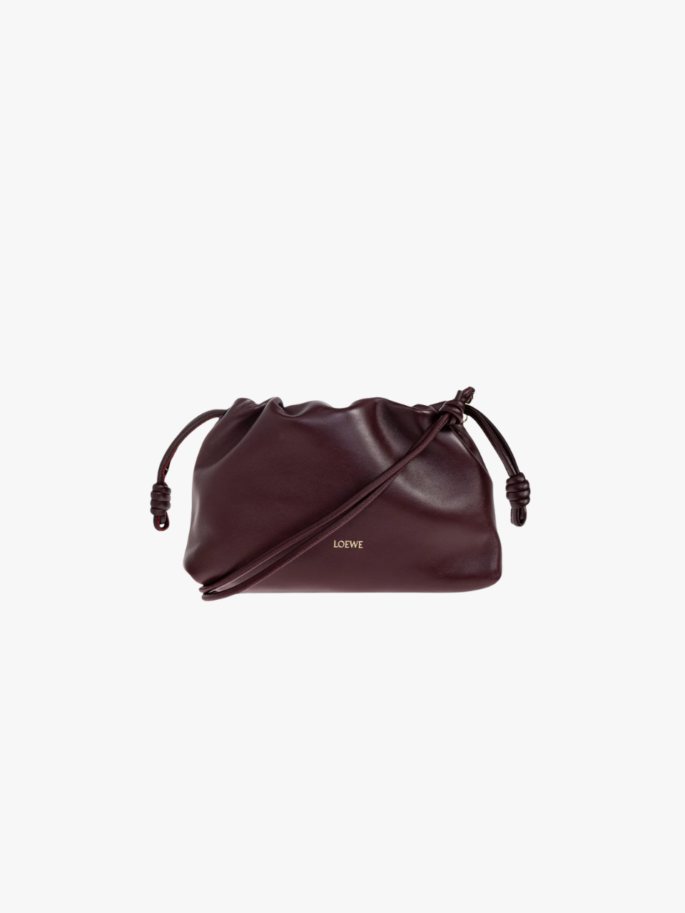 LOEWE Flamenco leather bag in pouch design, burgundy, women