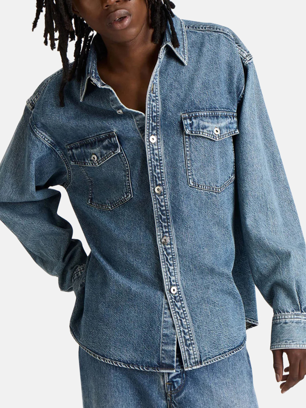 JW Anderson Twisted Workwear Jeans Mid Blue Herren