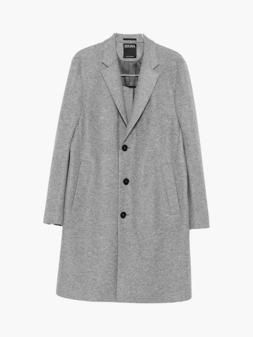 Zegna Wollmantel mit Knopfverschluss Grau Herren