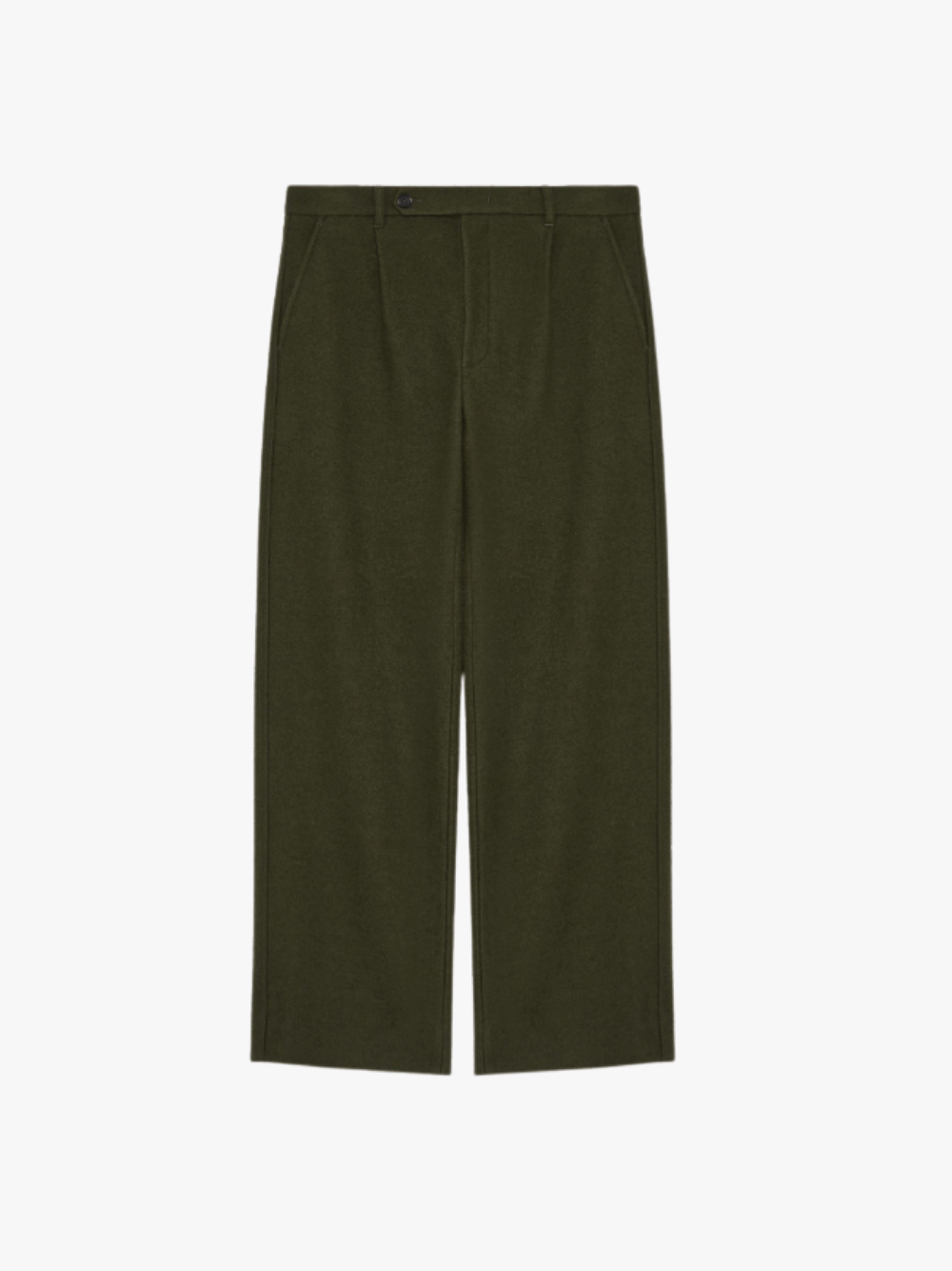 Jil Sander Straight Leg Hose aus Wolle Olivgrün Herren