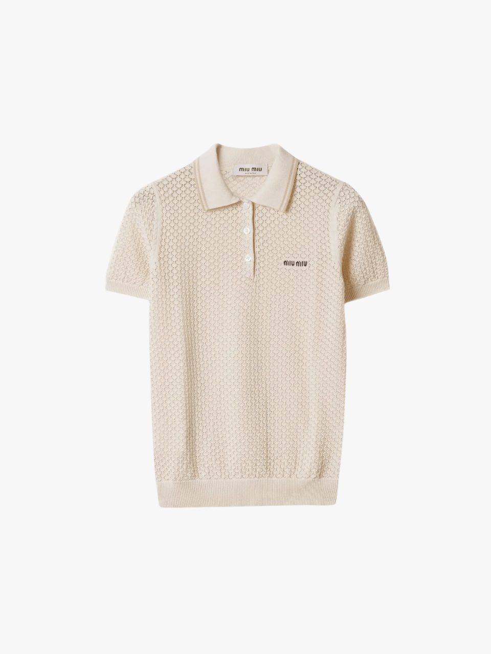 Miu Miu Klassisches Poloshirt Hellbeige Damen