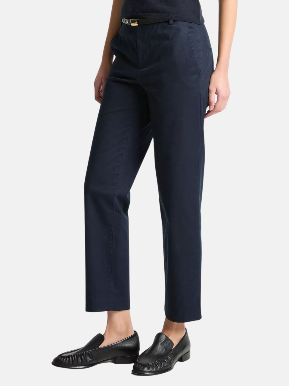 Vince Avery Mid-Rise Italian Stretch-Cotton Chino Pant Pale Tide Damenhose Coastal Blue