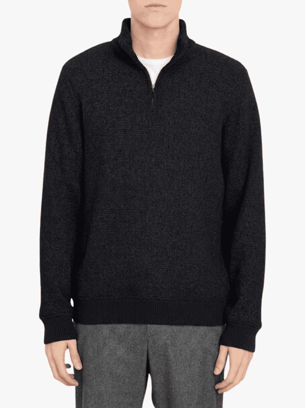 Vince Zip Pullover Schwarz Herren