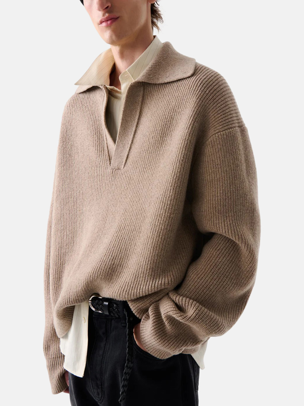 Studio Nicholson Nash Knit Oatmeal Beige Herren