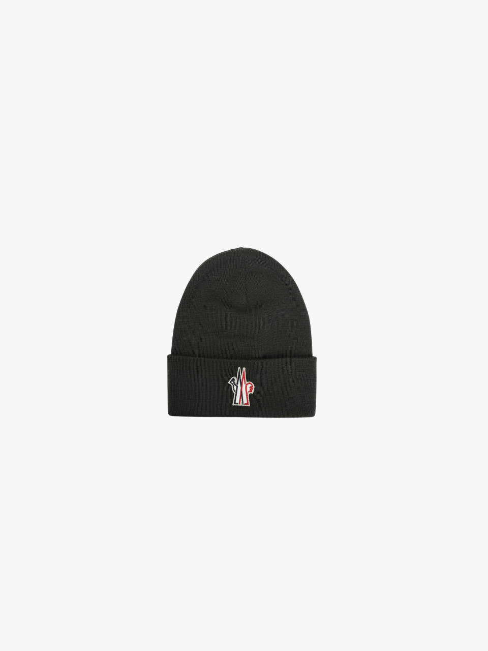 Moncler Grenoble Logo-Patch-Wollmütze Olivgrün Herren