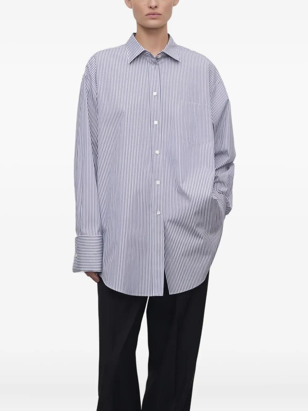 The Row Baumwollhemd mit Streifenmuster Blau Damen The Row Baumwollhemd mit Streifenmuster Blau Damen