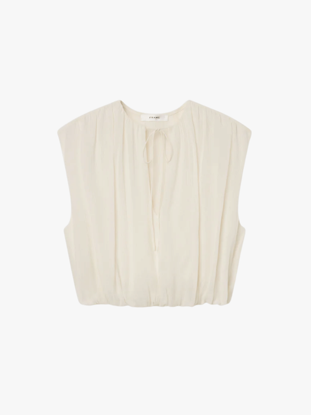 FRAME Wave Top Creme Damen Bluse