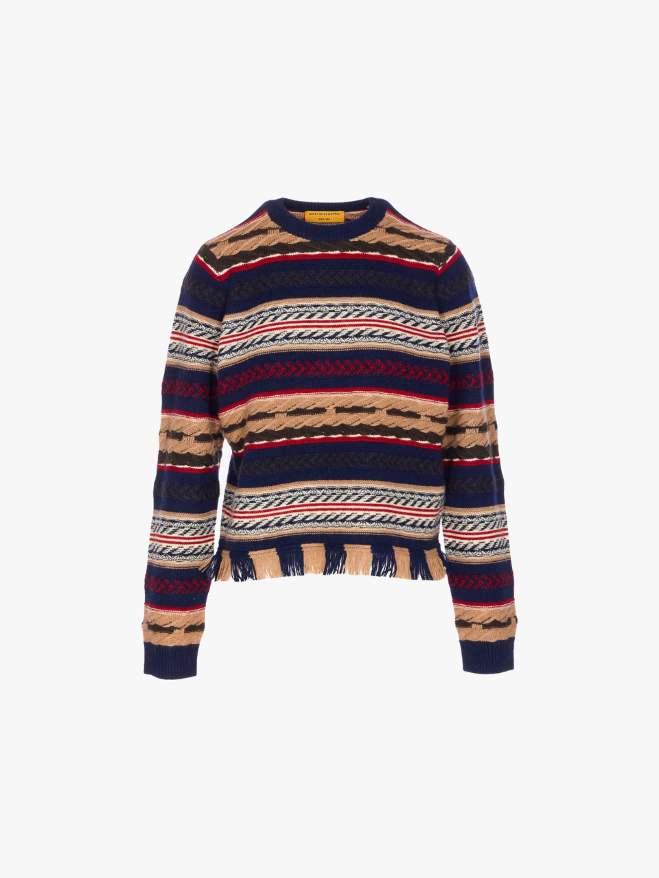 Guest In Residencegestreifter Pullover mit Fransen Dunkelblau Damen