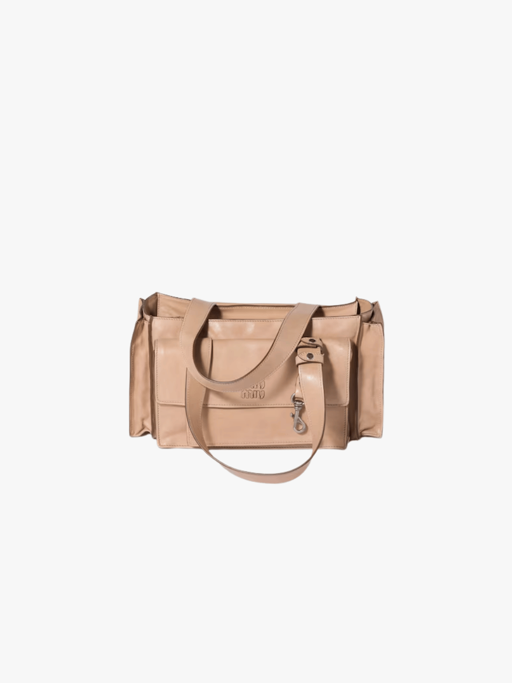Miu Miu Utilitaire Sand Beige Nappaleder Tote Bag Damen