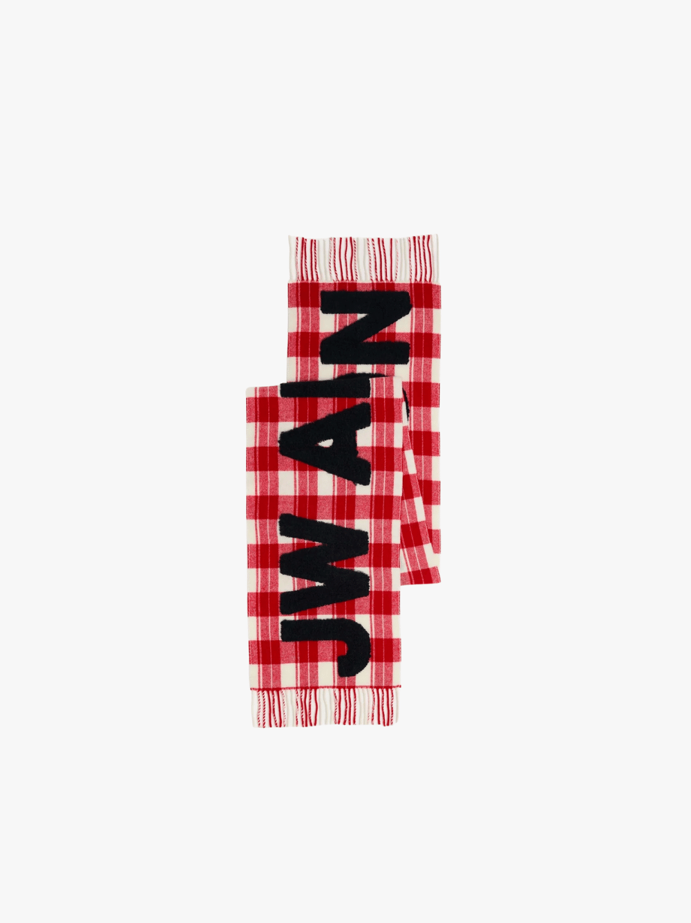 JW Anderson Checkered Logo Schal Rot Weiß Herren