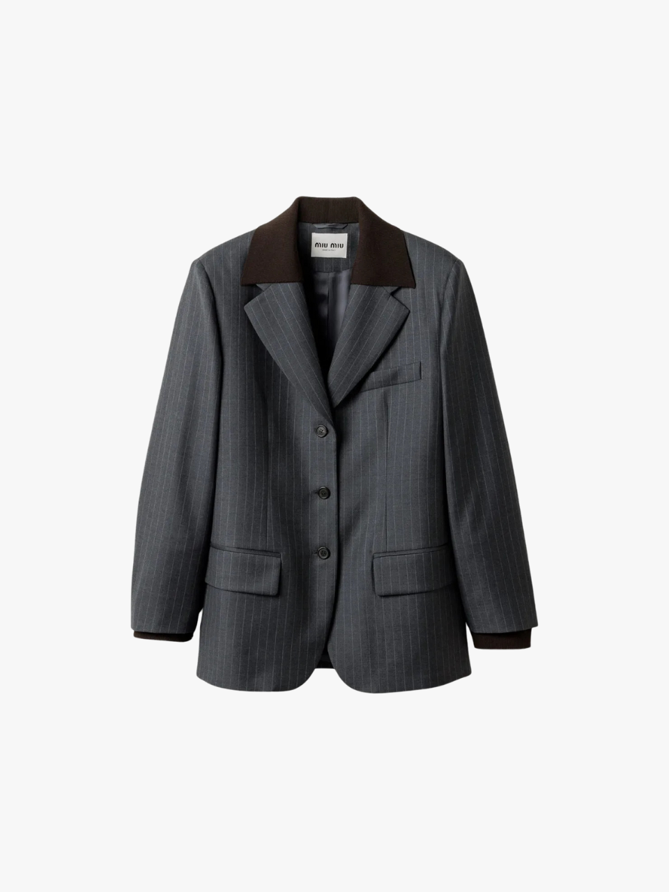 Miu Miu jacket with pinstripe lapel gray women