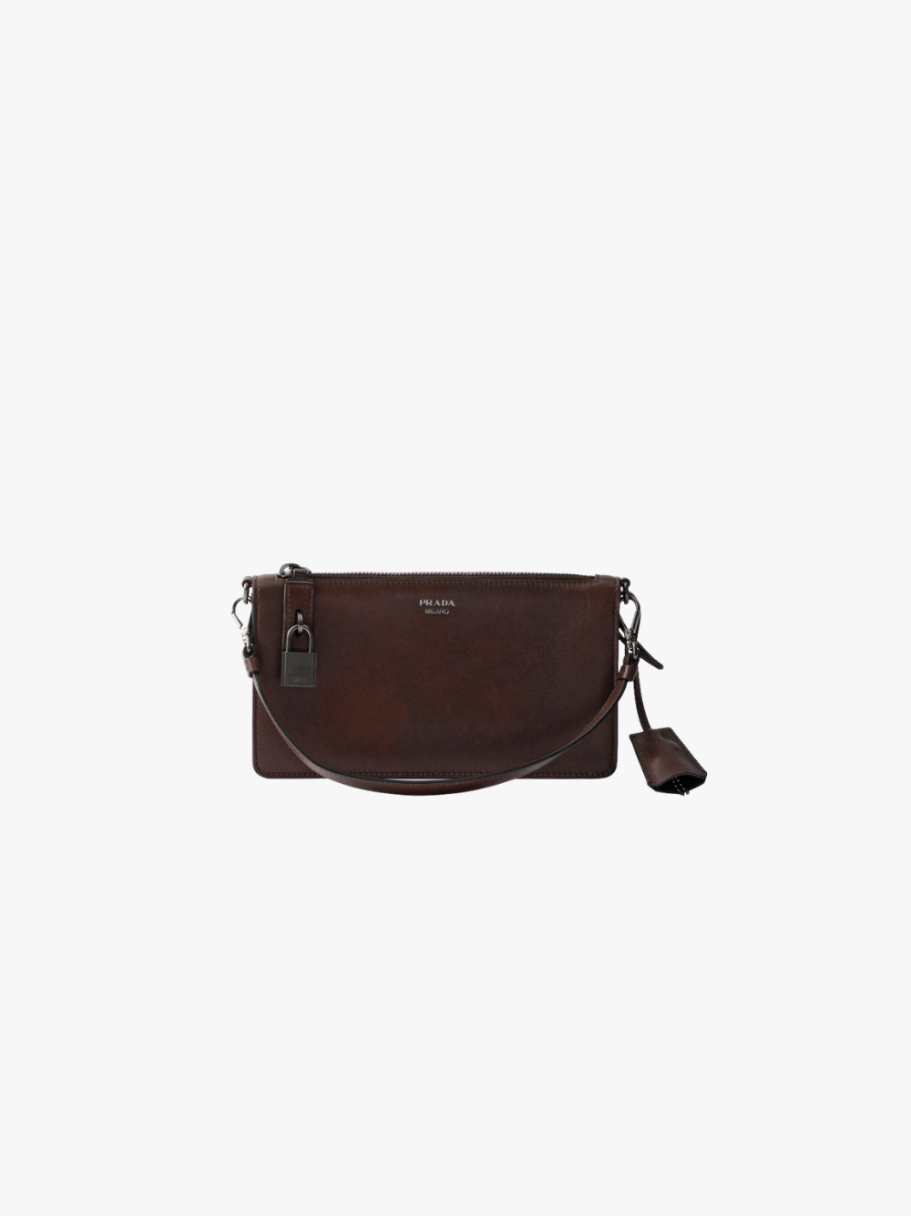 Prada Pouch aus Leder Braun Damen
