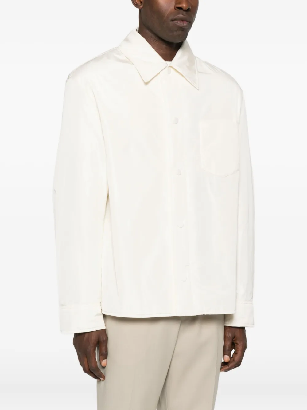 Ami Paris Hemdjacke mit Knopfleiste Naturweiß Herren
