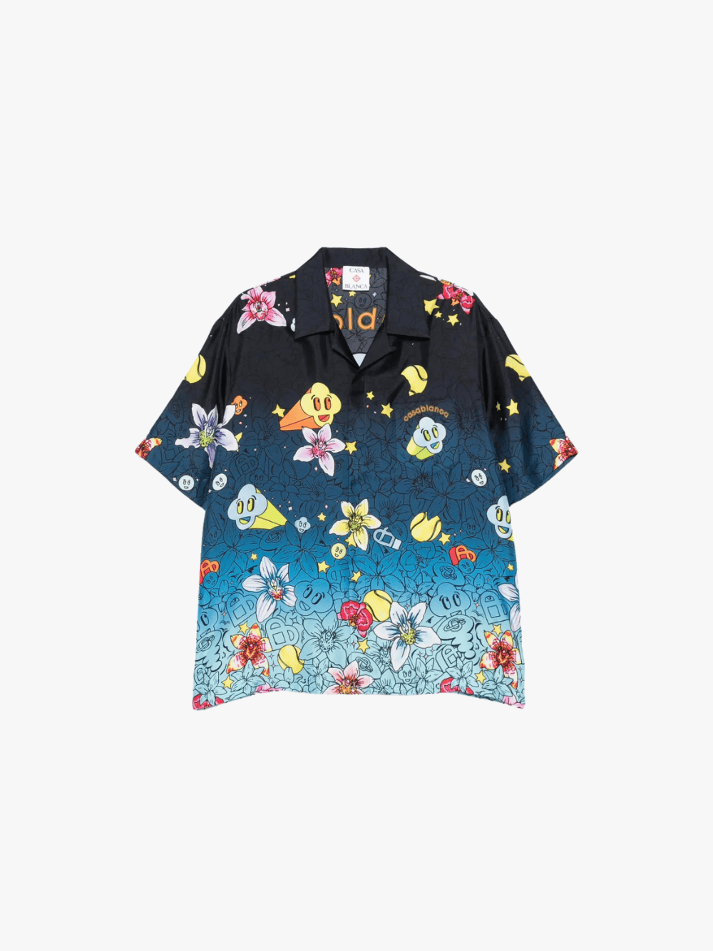 Casablanca Floral‑Print Shirt Blau Herren
