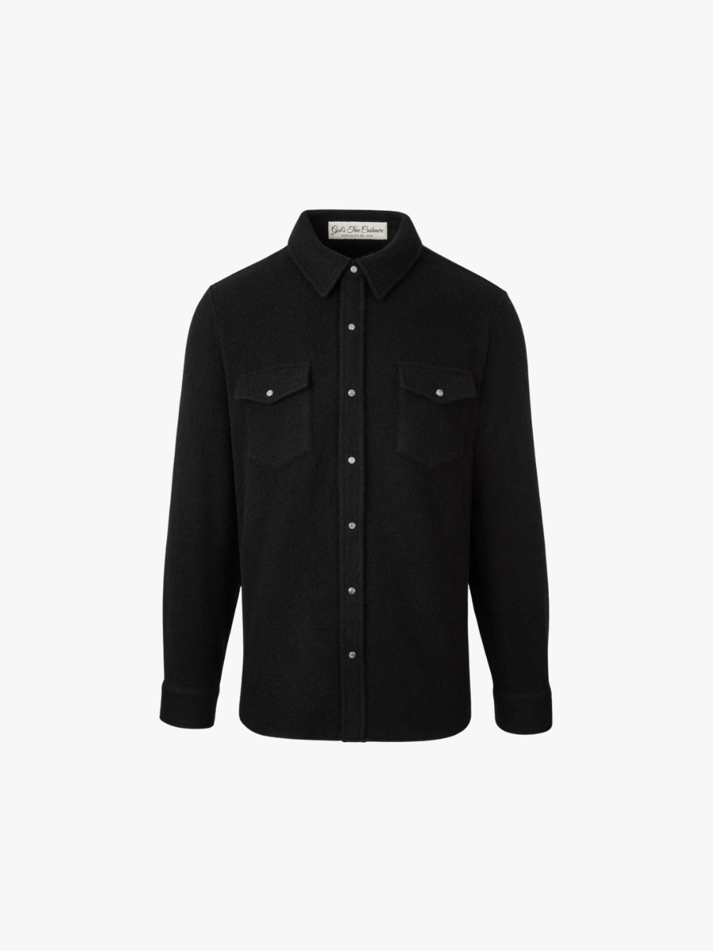 God's True Cashmere Black Cashmere Shirt Black Men