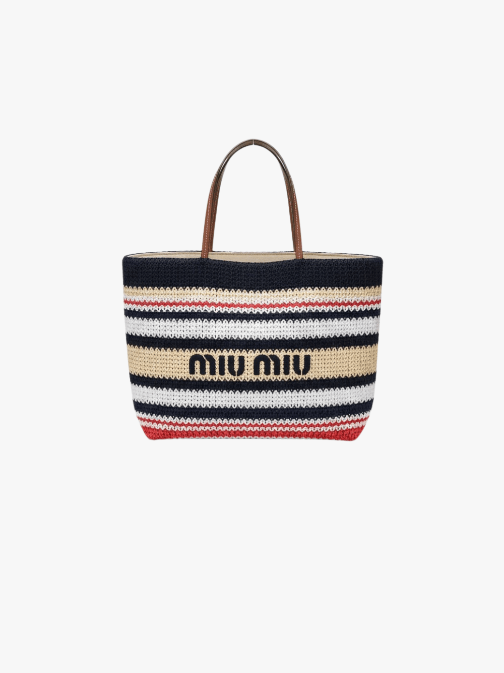 Miu Miu Tote Bag Raphiabast-Optik Mehrfarbig Damen Tasche