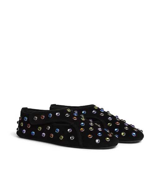 Alaïa Flex Slippers aus Wildleder Schwarz/Multicolor Damen