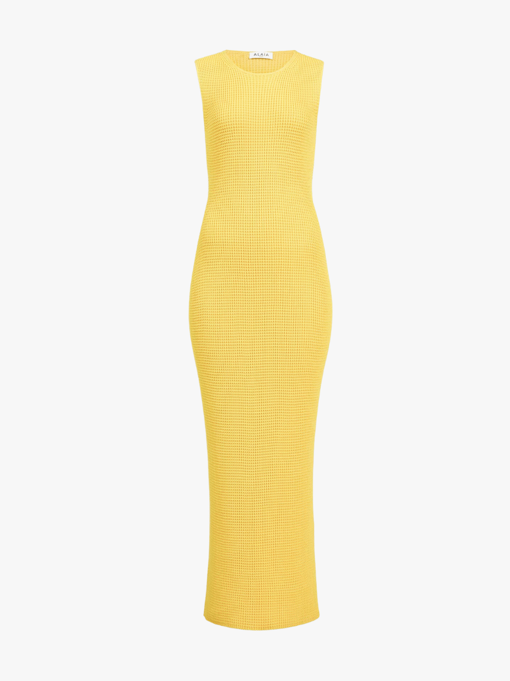 Alaïa Midikleid mit Waffelstruktur  Gelb Damen
