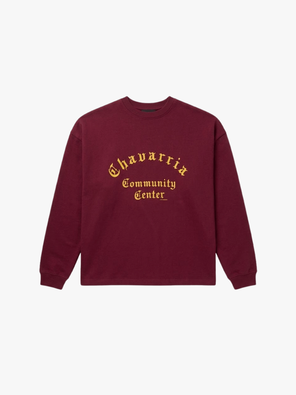 Willy Chavarria Community Center Ls Buffalo Tee Shirt Dunkelrot Herren
