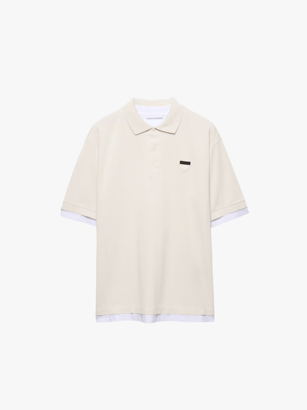 Prada Men's Cotton Polo Shirt in Talc White