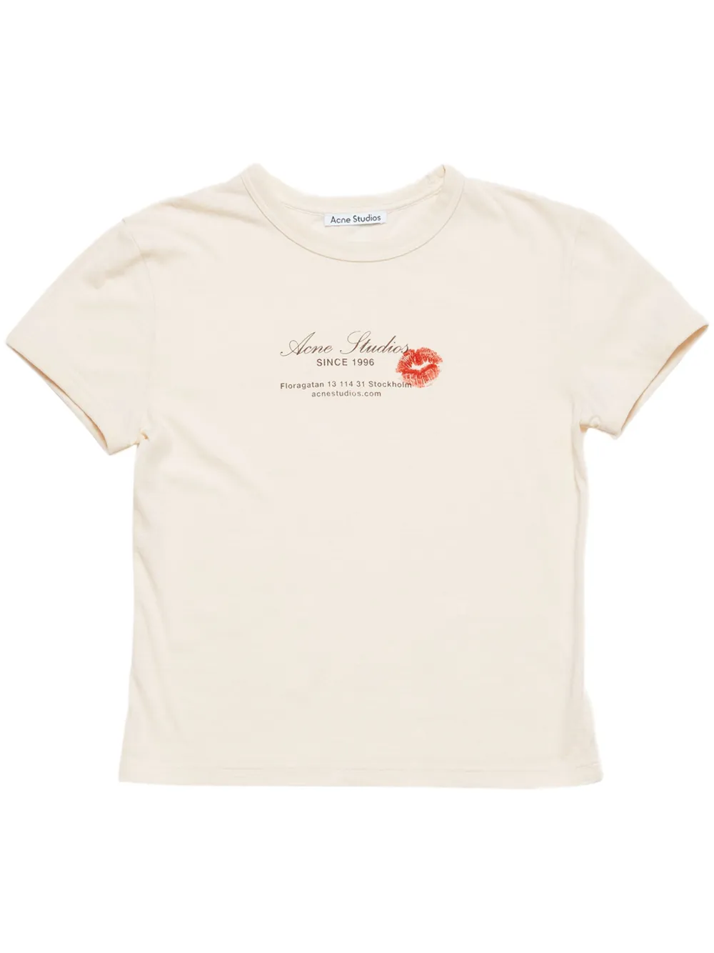 Acne Studios T-Shirt mit Logo Hellbeige Damen