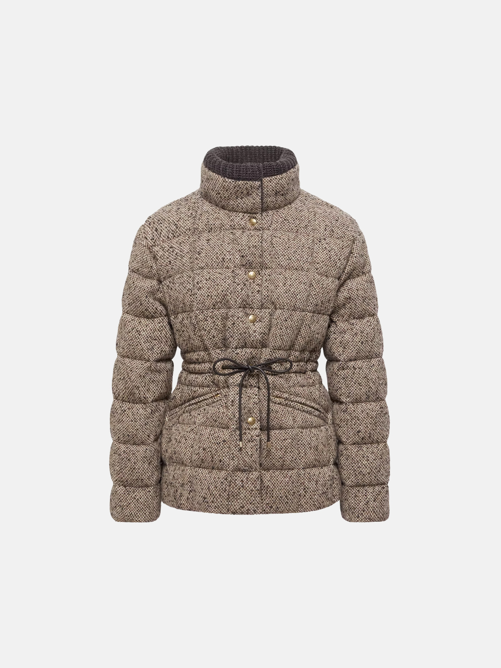 Moncler Antigony Light Brown kurze Daunenjacke Damen