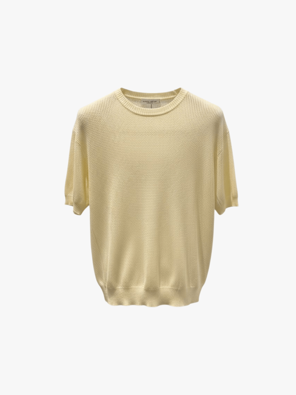 Roberto Collina Gestricktes T-Shirt mit Rundem Ausschnitt Cream Herren