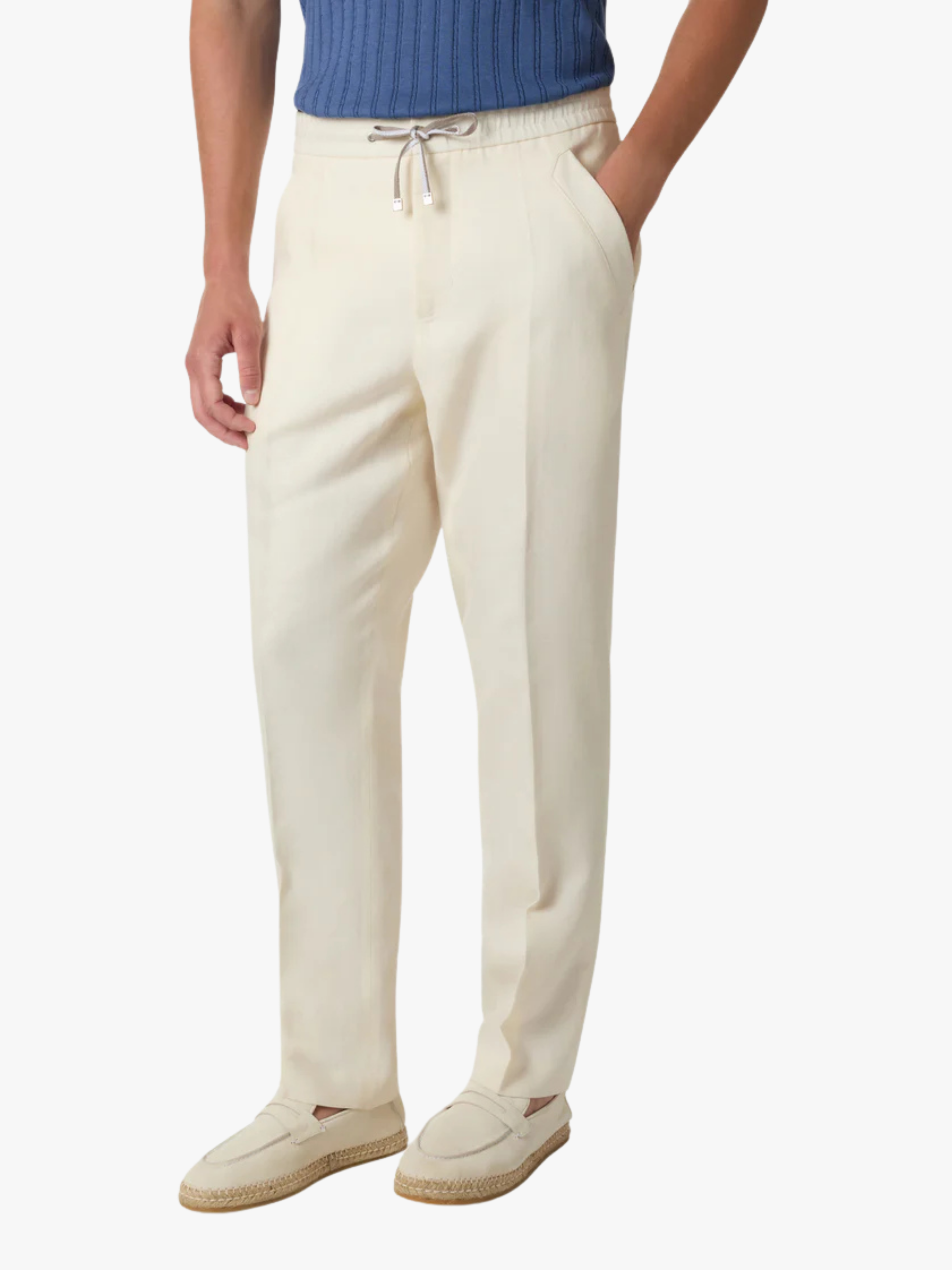 Brett Johnson Drawcord Pant Ivory Herren