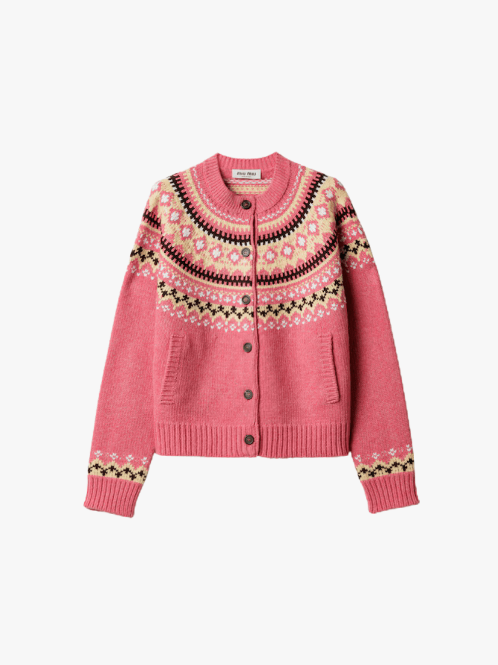 Miu Miu Strickjacke aus Wolle Rosa Damen