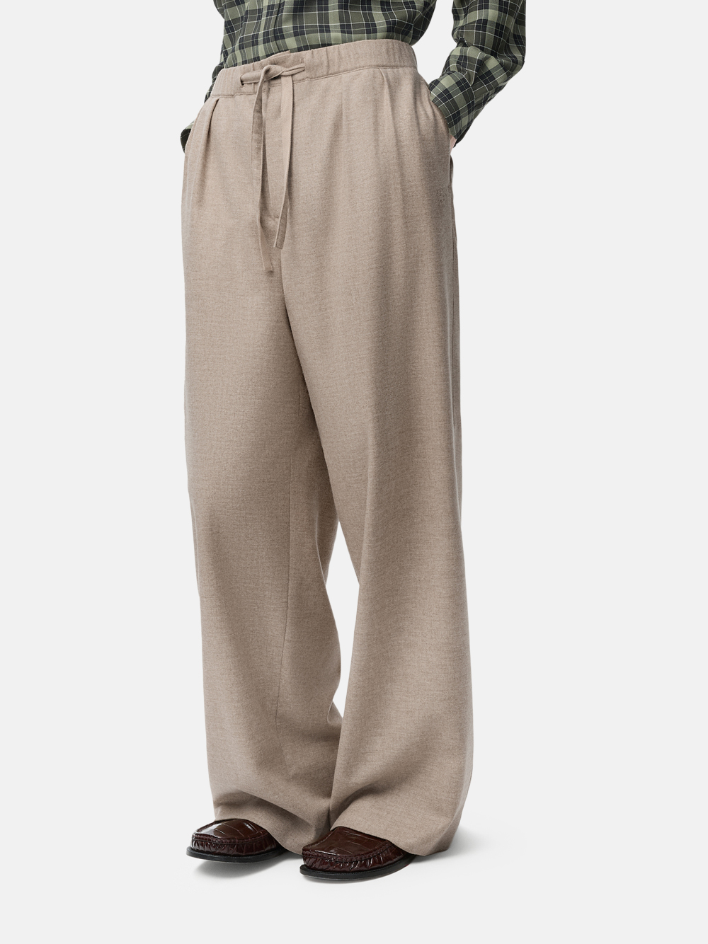 Loewe Hose mit Kordelzug aus Wolle und Kaschmir Beige Herren