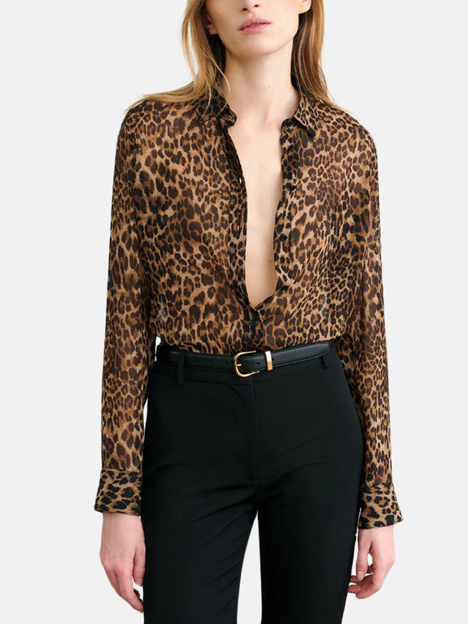 Nili Lotan Gaia Seiden Bluse Leopard Print Damen