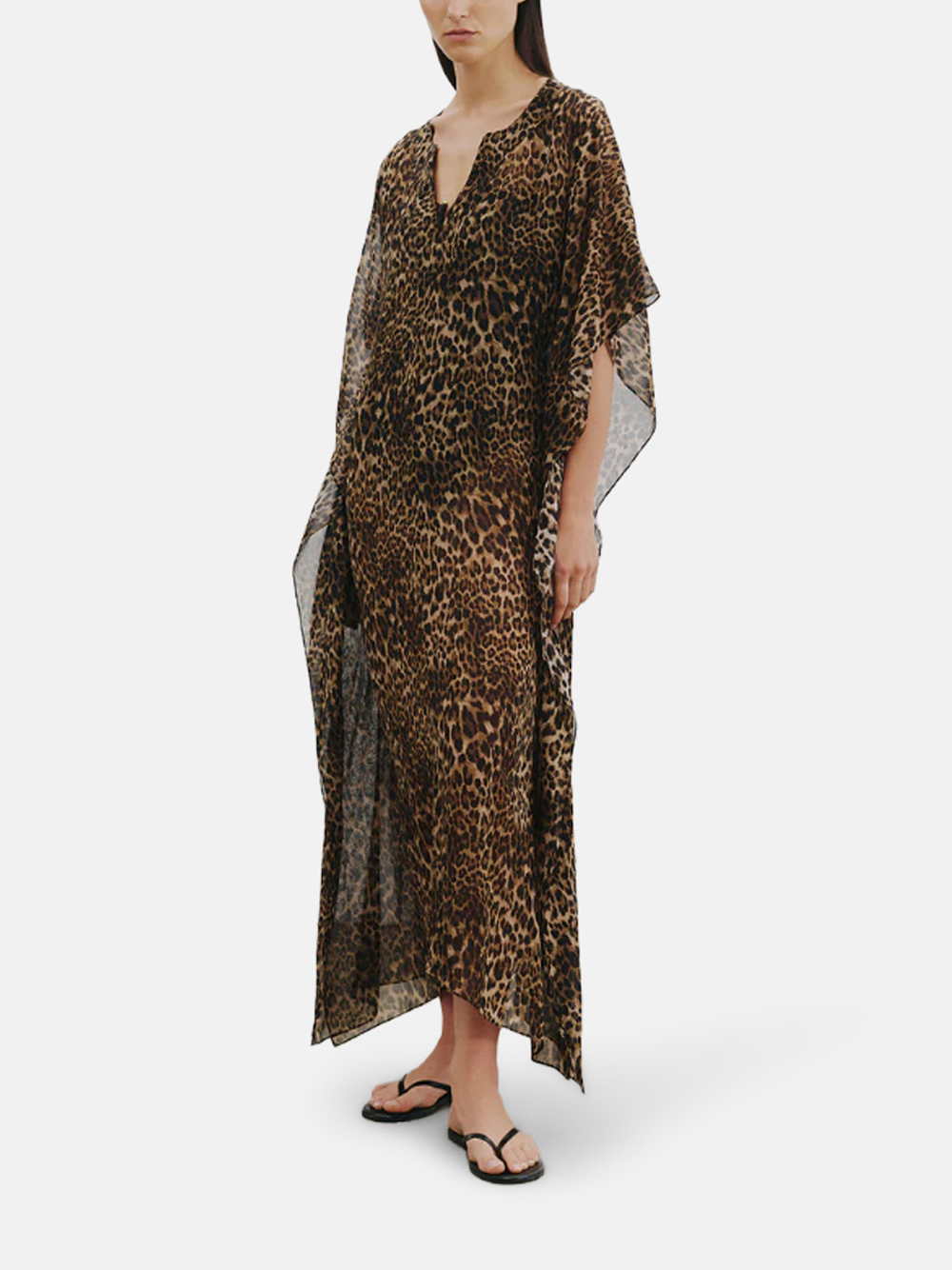 Nili Lotan Erica Seiden-Caftan Vintage-Leopardenmuster Damen