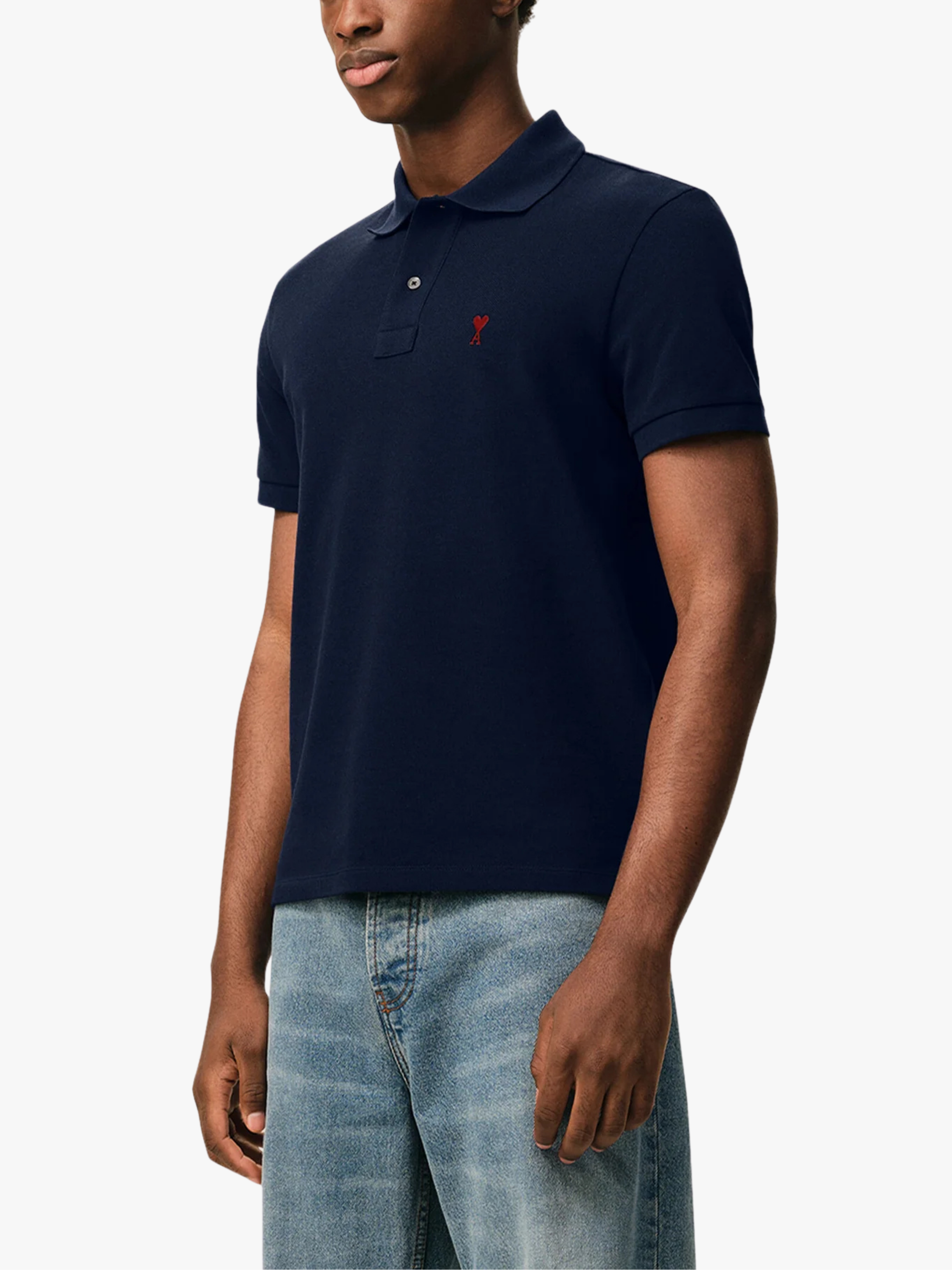 Ami Paris Ami de Coeur Polo Shirt Navy Men