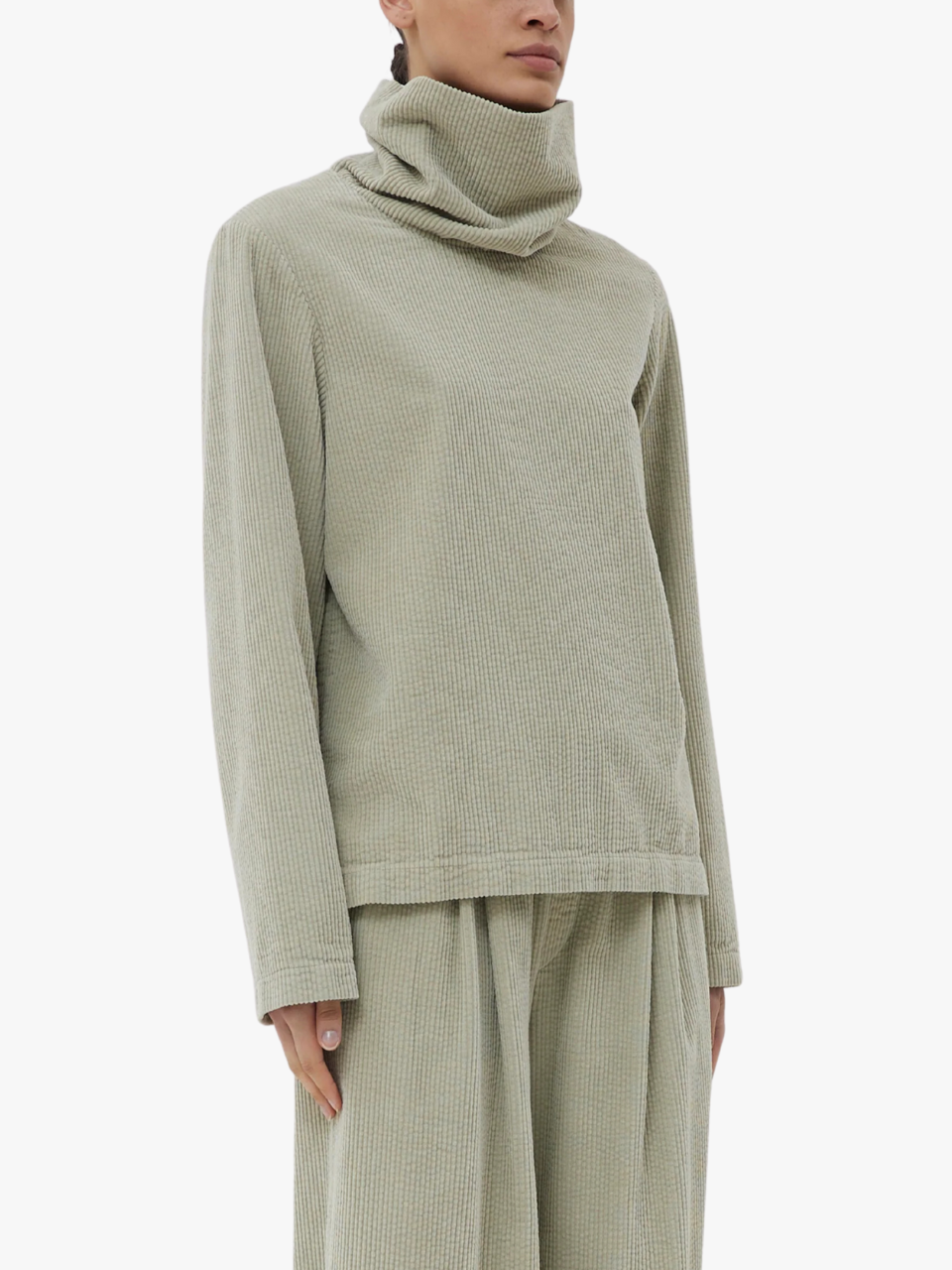 Christian Wijnants Tiba Corduroy Top Lime Stone Grün Damen