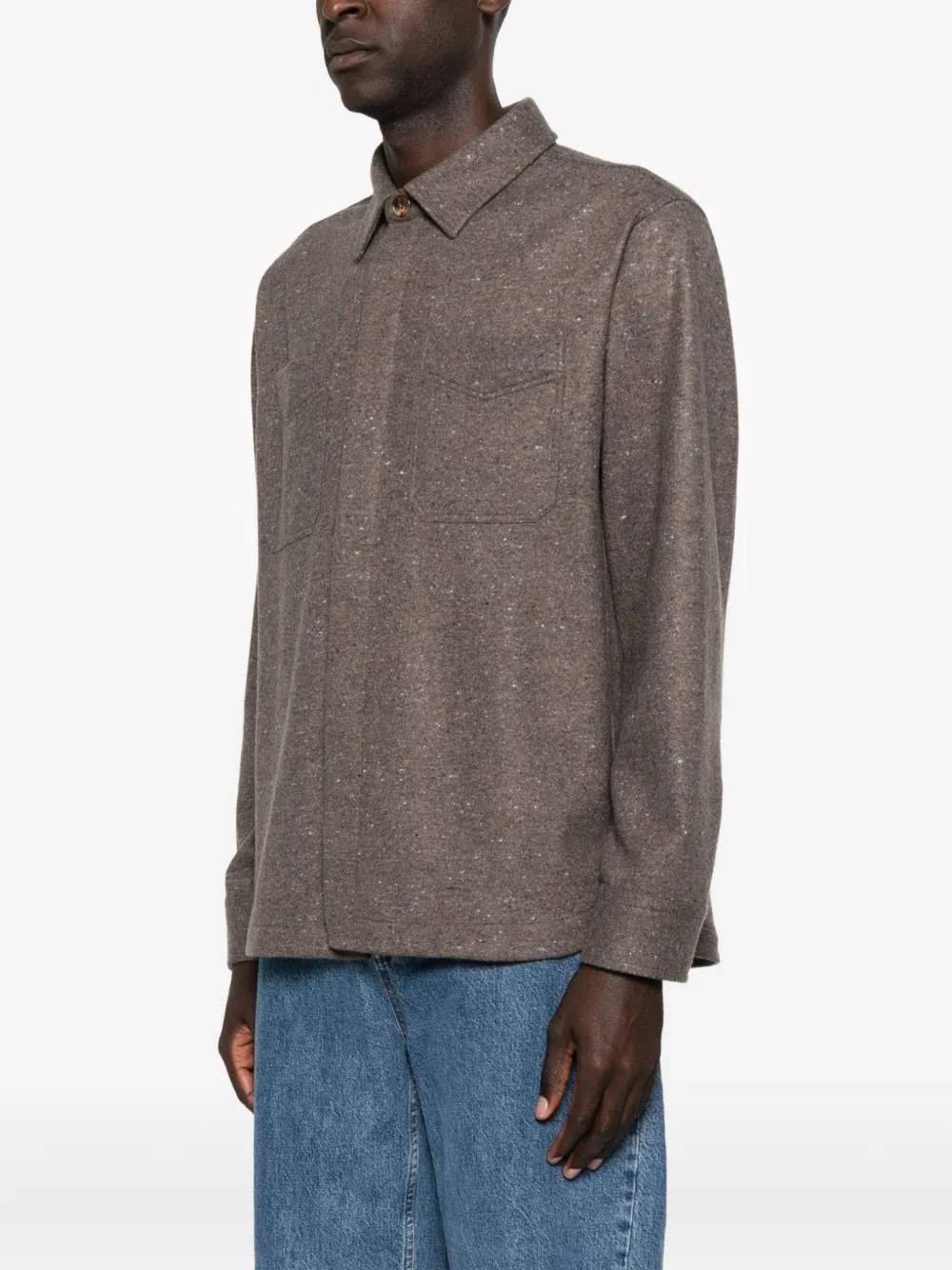 Brett Johnson Kaschmirhemdjacke Zinnfarben Herren Brett Johnson Kaschmirhemdjacke Zinnfarben Herren