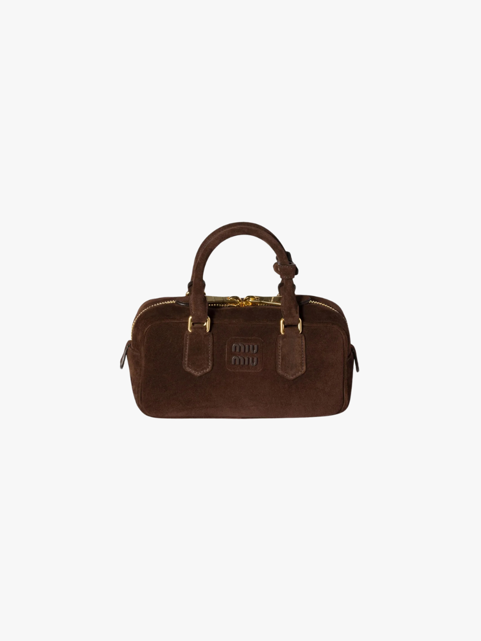 Miu Miu Arcadie Henkeltasche aus gepolstertem Wildleder Braun Damen