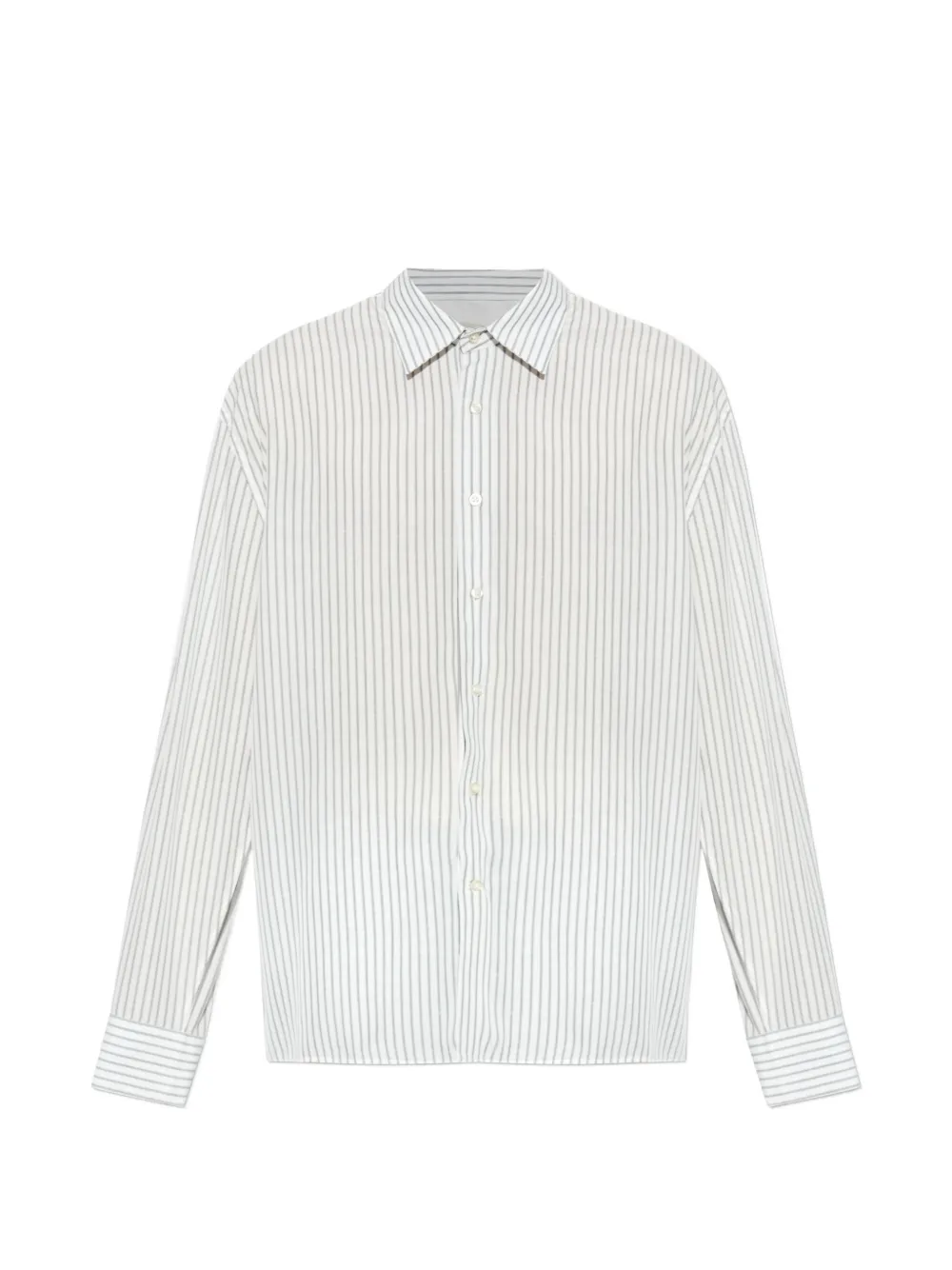 Officine Générale Gad Shirt Slub Lyocell & Nettle White/Black Hemd Herren