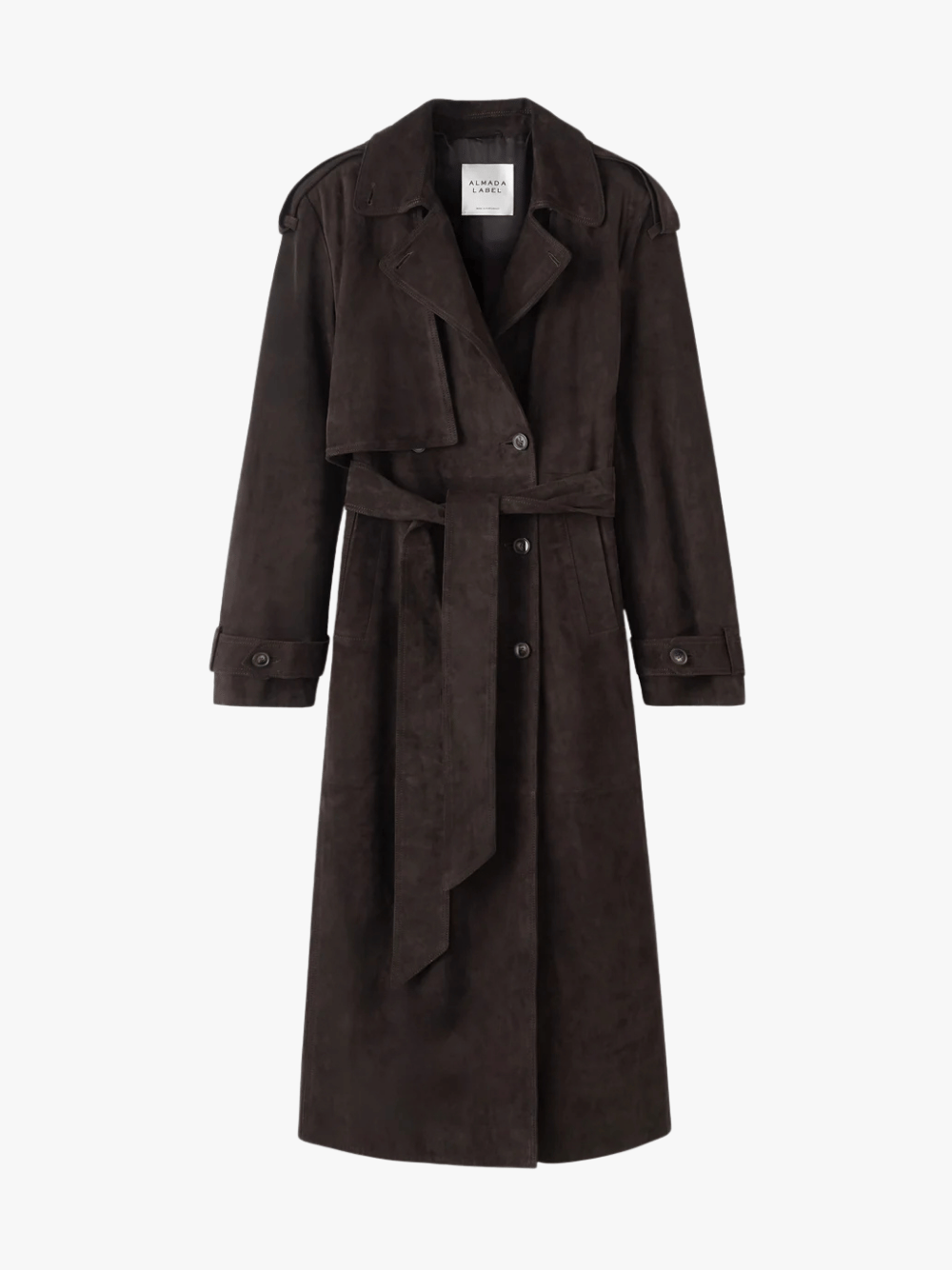 ALMADA Sienna Trenchcoat Schokoladenbraun Wildleder Damen