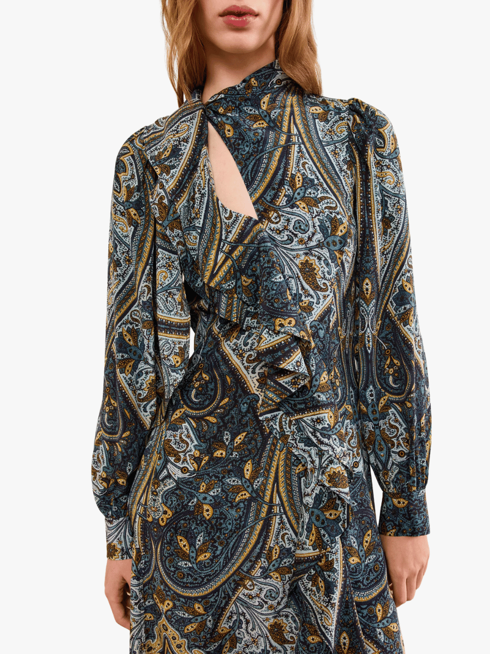 Ulla Johnson Sabrina Seidenkleid Dunkelblau Damen