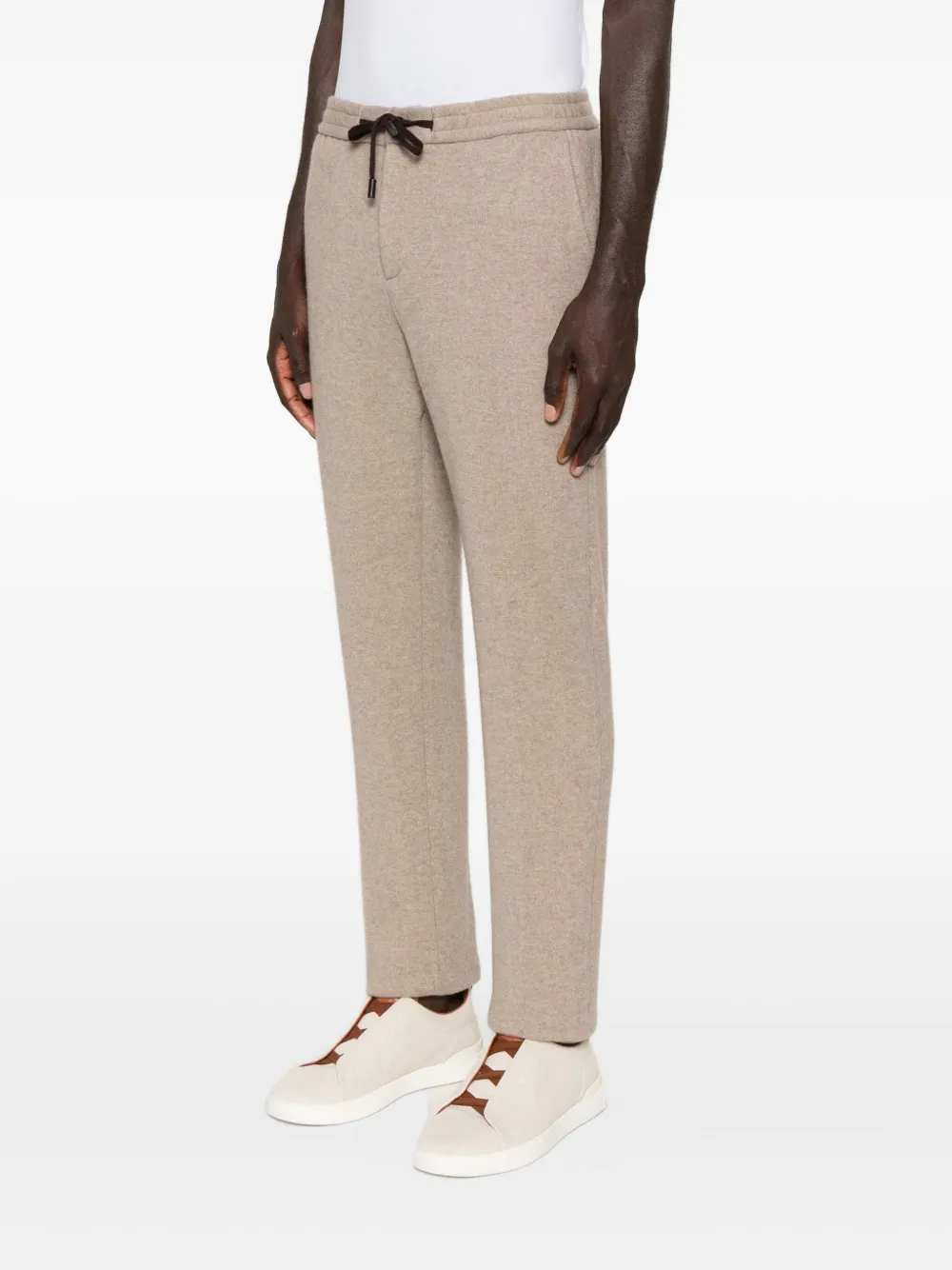 Maurizio Baldassari Straight-cut wool trousers Light beige Men