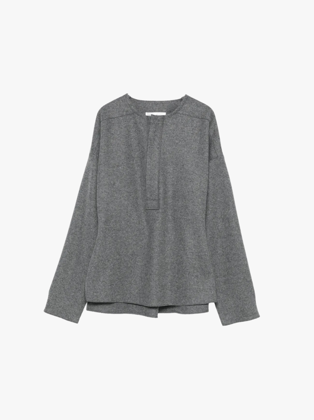 Victoria Beckham Henley top in layered look, gray, women's