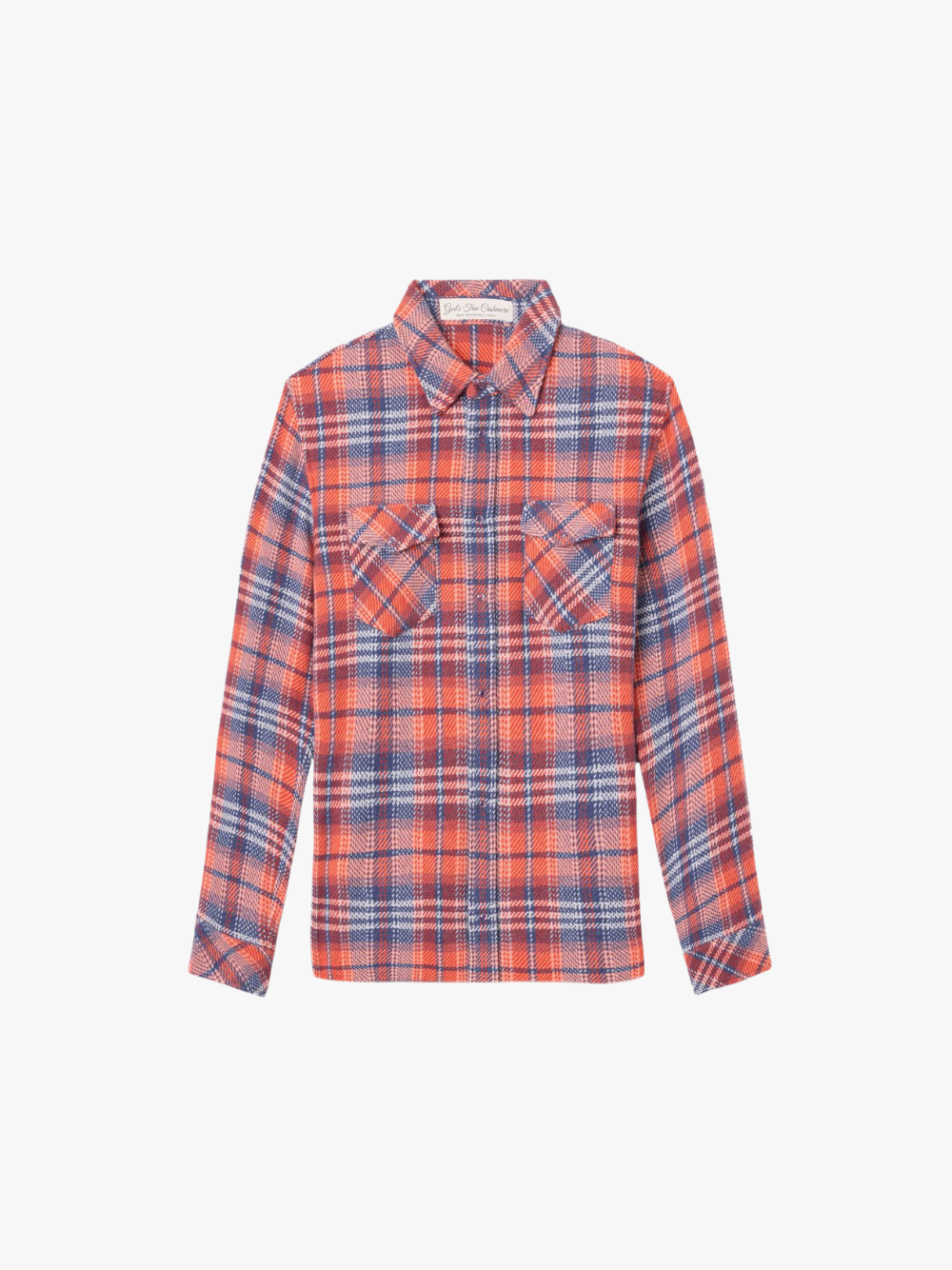 God's True Cashmere Americana Tartan Cashmere Shirt red/blue checkered men's