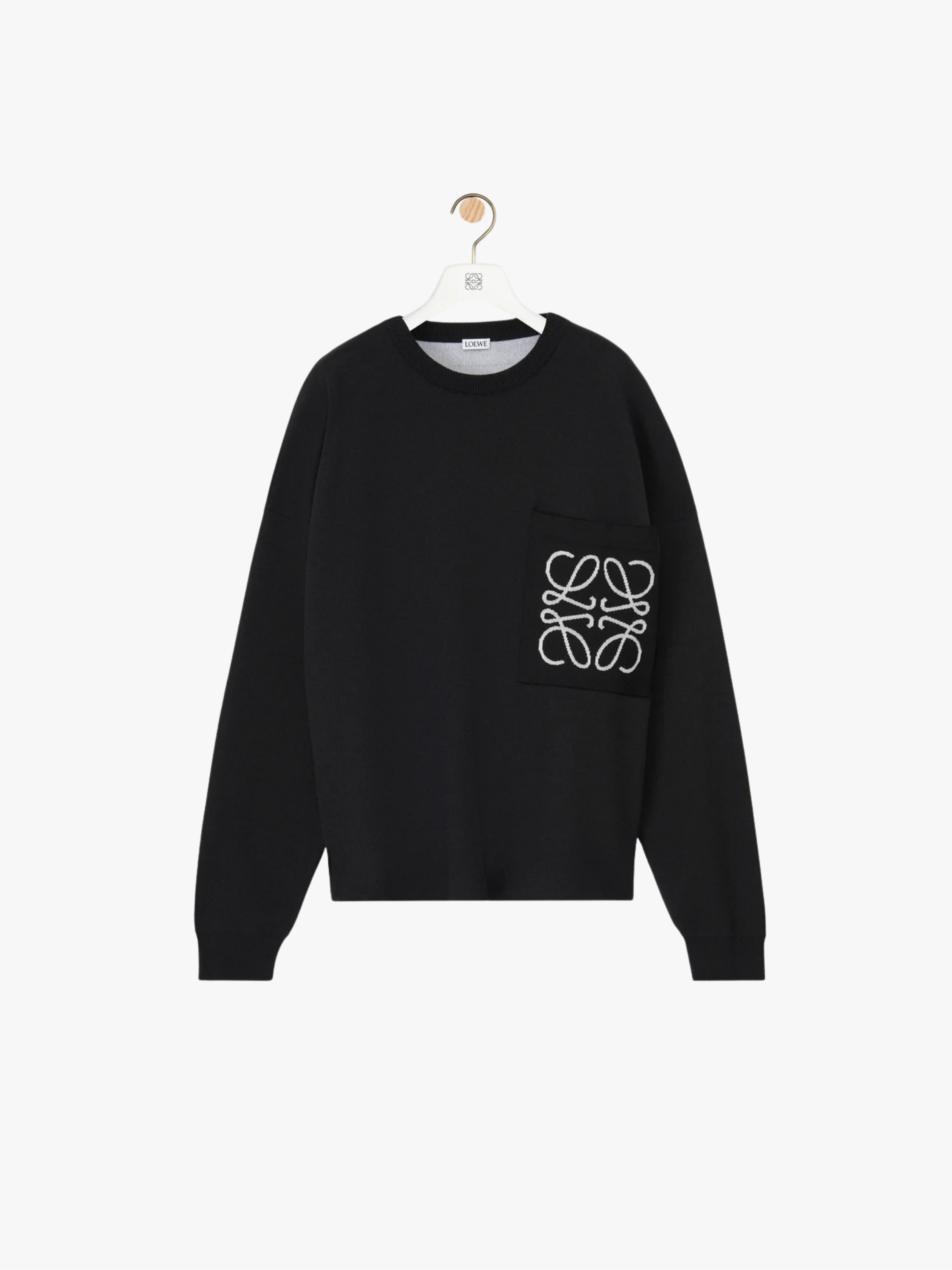 Loewe Anagram Pullover Baumwollmischung Schwarz/Weiß Herren