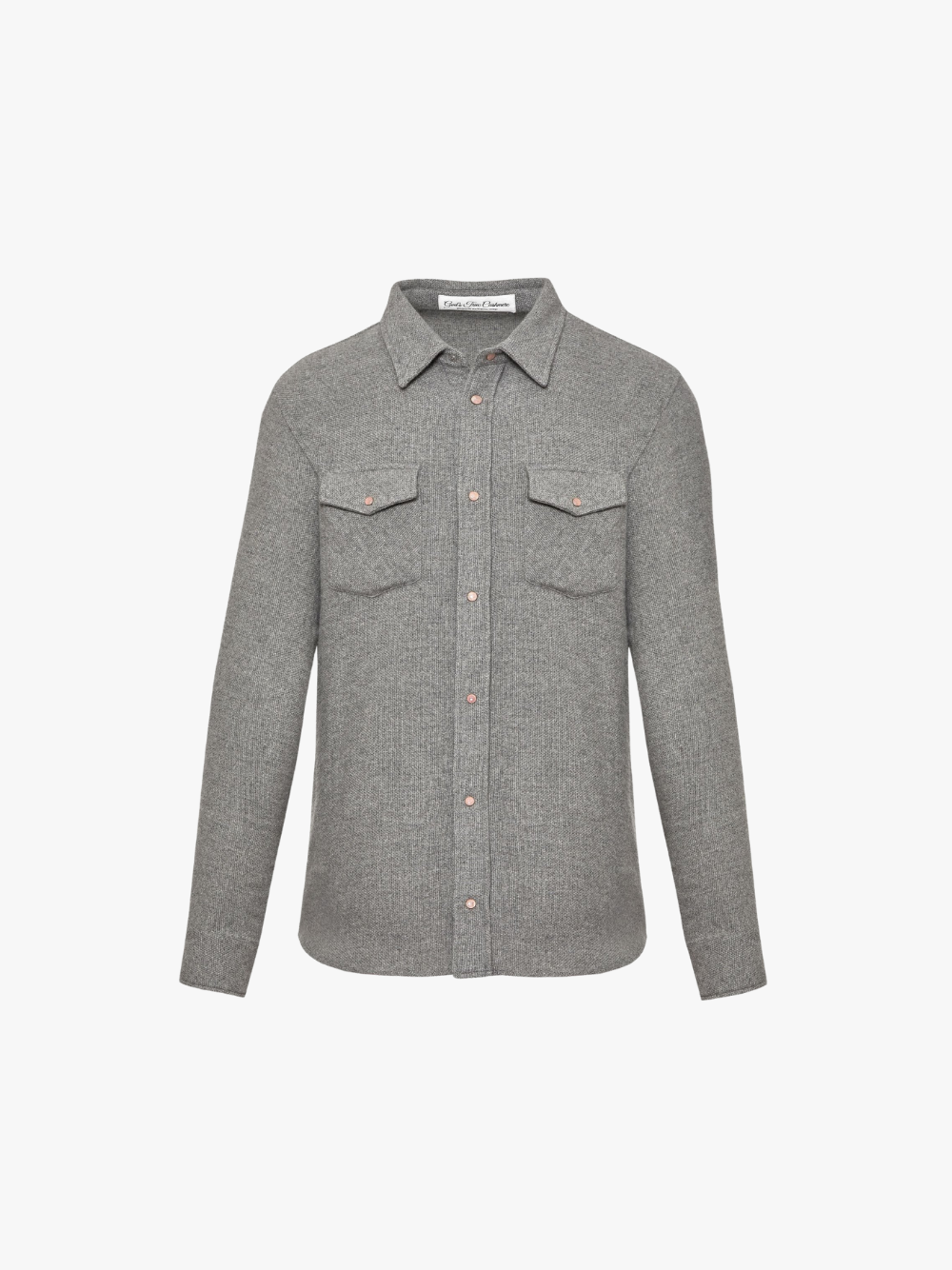 God’s True Cashmere Grey Solid Cashmere Shirt Grey/Labradorite Men