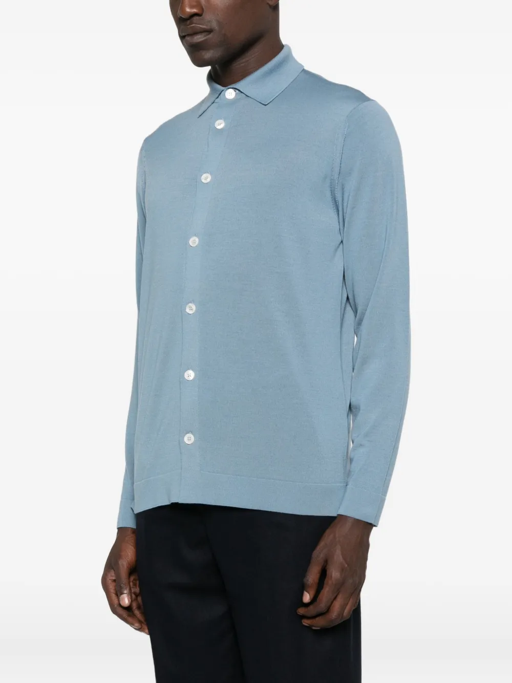 Lardini Langarmhemd mit Knöpfen Blau Herren